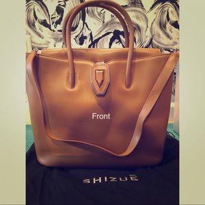 SHIZUE Italian leather shoulder tote bag